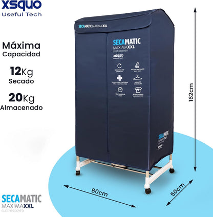 Wasdroger – Warmteluchtdroger – Kledingdroger – Droogrek – Droogkast – 1200 W Ventilator – 15 kg Droogcapaciteit Met Timer 180 Minuten