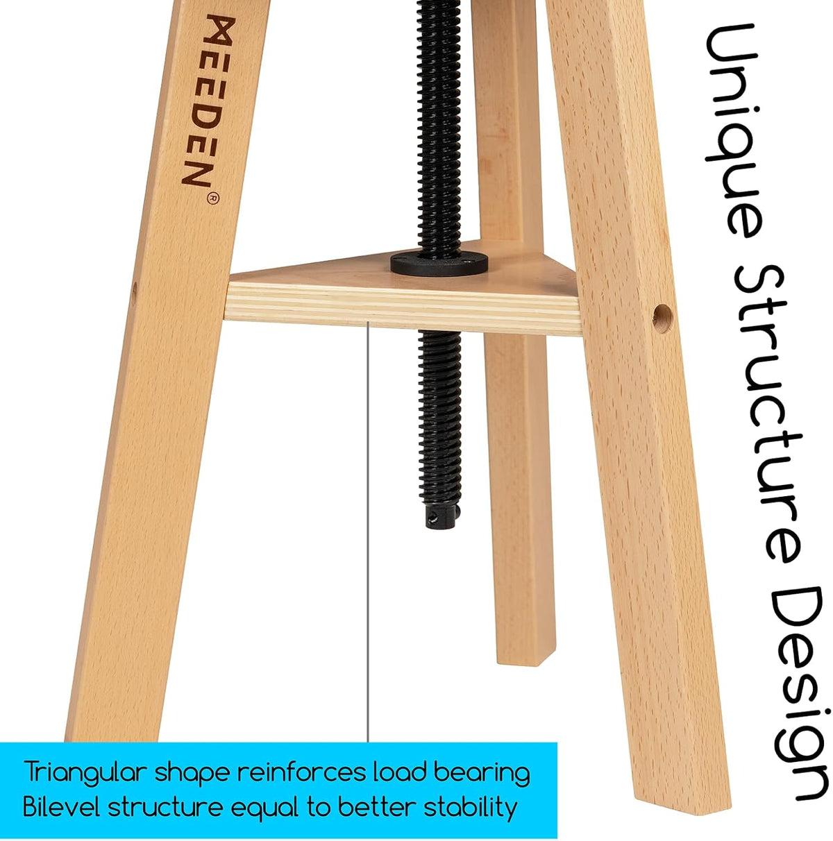 MEEDEN Beboste Tekenkruk met Verstelbare Hoogte, Kunstenaarskruk, Houten Barkruk, Keukenkruk, Kantoorstudiokruk, Perfect voor Kunstenaarsstudio, Thuisgebruik, Keuken, Bars