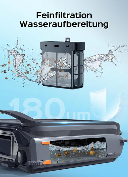 WYBOT F1 Zwembad-skimmer op zonne-energie, zwembadrobot met accu, ultrastil, app-bediening, voor alle zwembaden, zwart oranje (oplader niet inbegrepen, zie speciale aanbieding)