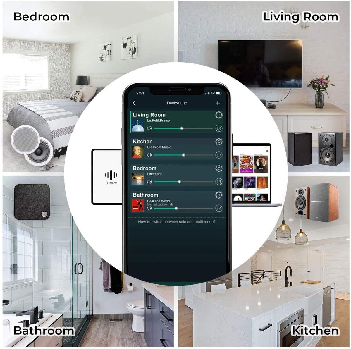Arylic Up2Stream A50+ WiFi & Bluetooth versterker TPA3116, DC/2.0 Stereo Channel, AirPlay DLNA, Multiroom Sync, 24 bit 192 kHz HiFi Audio Streaming Geïntegreerde versterker voor thuisluidsprekers