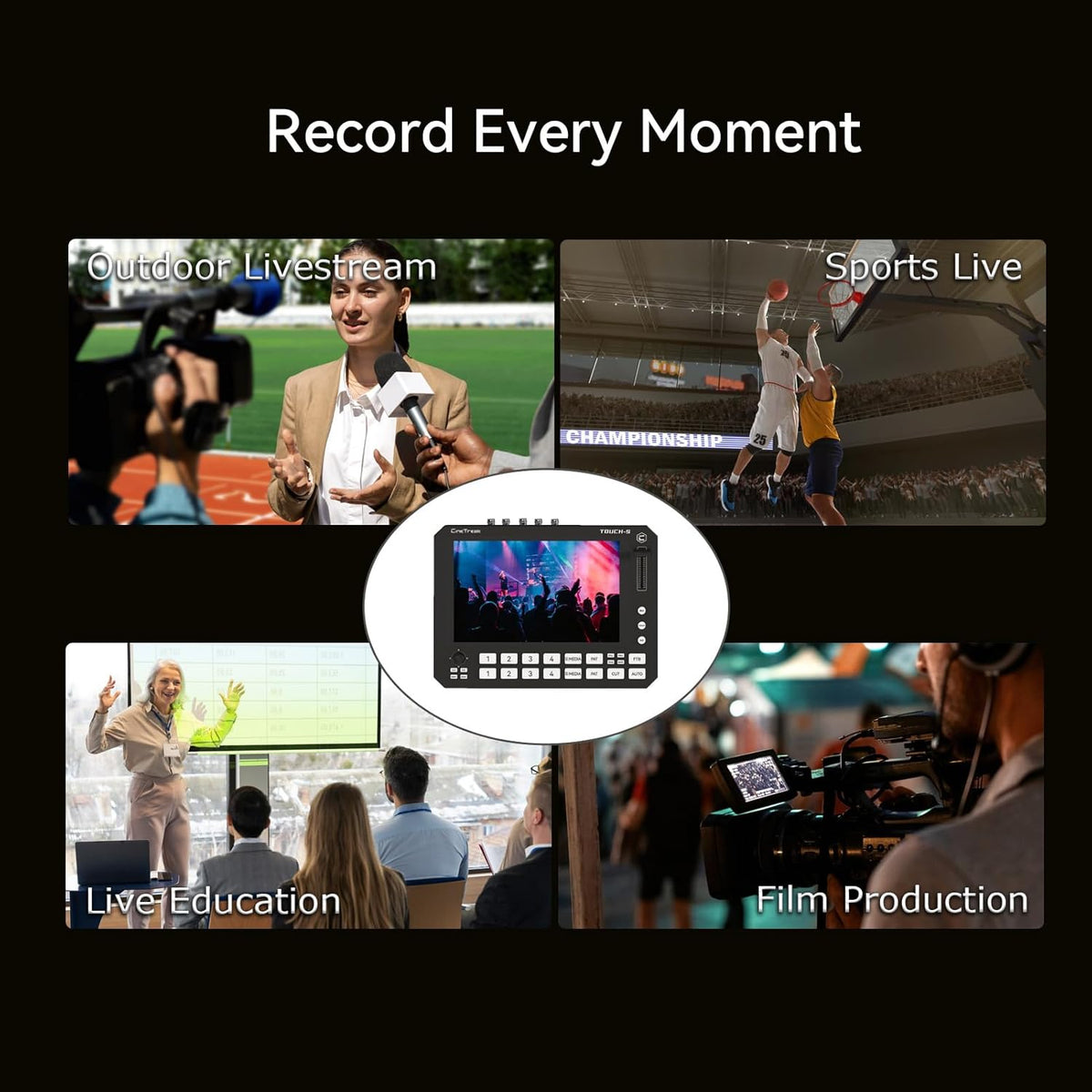Videoswitcher – Videomixer – Livestream Switcher – Multicam Schakelaar – Broadcast Mixer – 6-Kanaals HDMI/SDI – 10,1 Inch Touchscreen Met PTZ-Camerabediening En Multi-View Monitoring