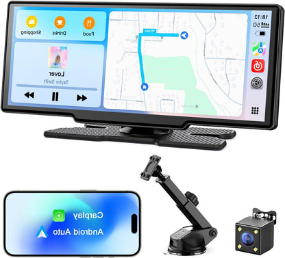8,1 Inch Draadloze CarPlay – Android Auto Scherm – Autoscherm Touchscreen – Navigatiescherm Auto – Achteruitrijcamera Systeem – OTA Updates – Spraakbediening & GPS Navigatie