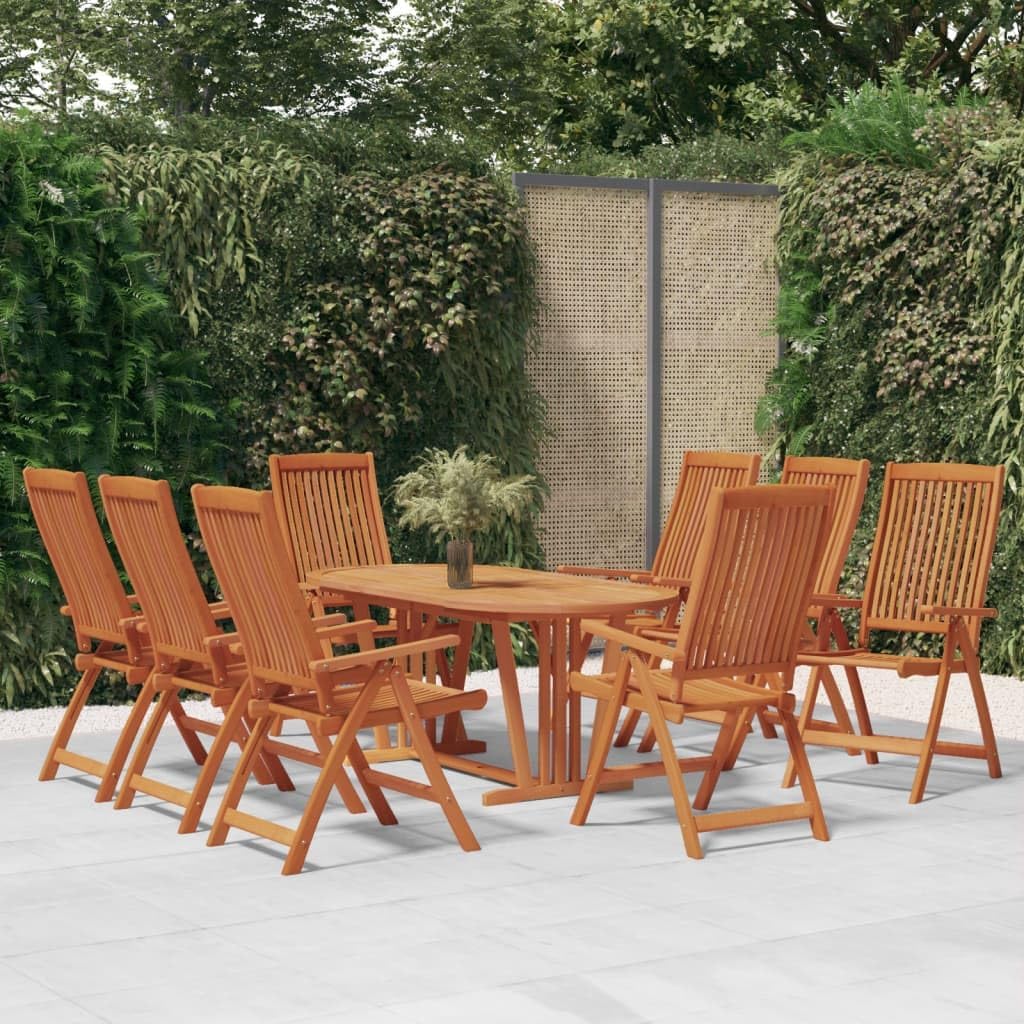 vidaXL Garden chairs 8 pcs collapsible solid eucalyptus wood