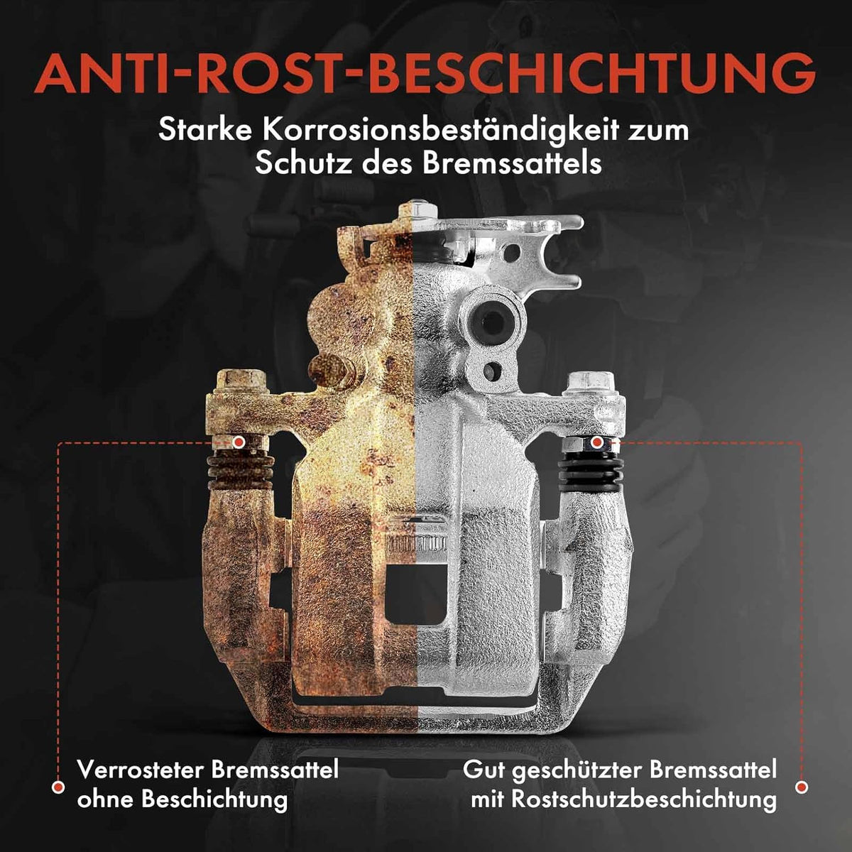 Frankberg 1K0615423C Remklauw compatibel met J.e.t.t.a 2005-2010 Golf A3 Brake Caliper Wiht Bracket One Side 1 piston Rear Links en Rechts Set van 2 stuks Vervanging # 1K0615423C