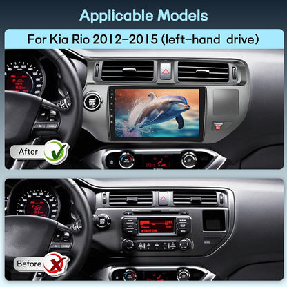 4G+64G 8 Core Qualcomm Car Radio for Kia Rio 2012-2015 with Wireless Carplay & Android Auto, 9 Inch Android Car Stereo with WiFi/GPS/Bluetooth 5.1/DPS Hi-Res/FM RDS Radio