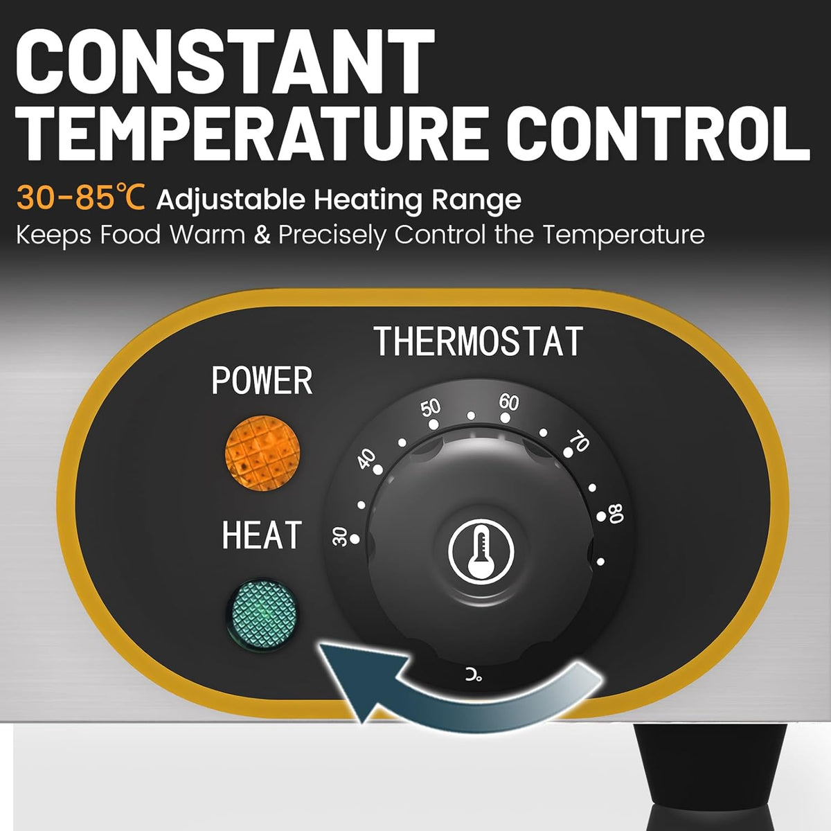 Bain Marie elektrische voedselwarmer, professioneel, roestvrij staal, 2 x 1/3 GN containers met deksel, temperatuur verstelbaar 30 °C - 85 °C, voor restaurants Les Cantine