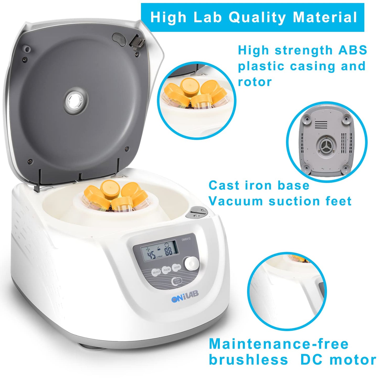 Laboratoriumcentrifuge – Tafelcentrifuge, Tafelmodel Centrifuge, Digitale Centrifuge, Labcentrifuge – Voor 6 x 50 ml of 6 x 15 ml Buizen – Timer 30 Sec Tot 99 Min, Snelheid 300-4000 Rpm