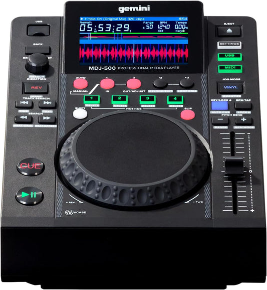 Gemini MDJ-500 Professional USB and MIDI Media Player Black