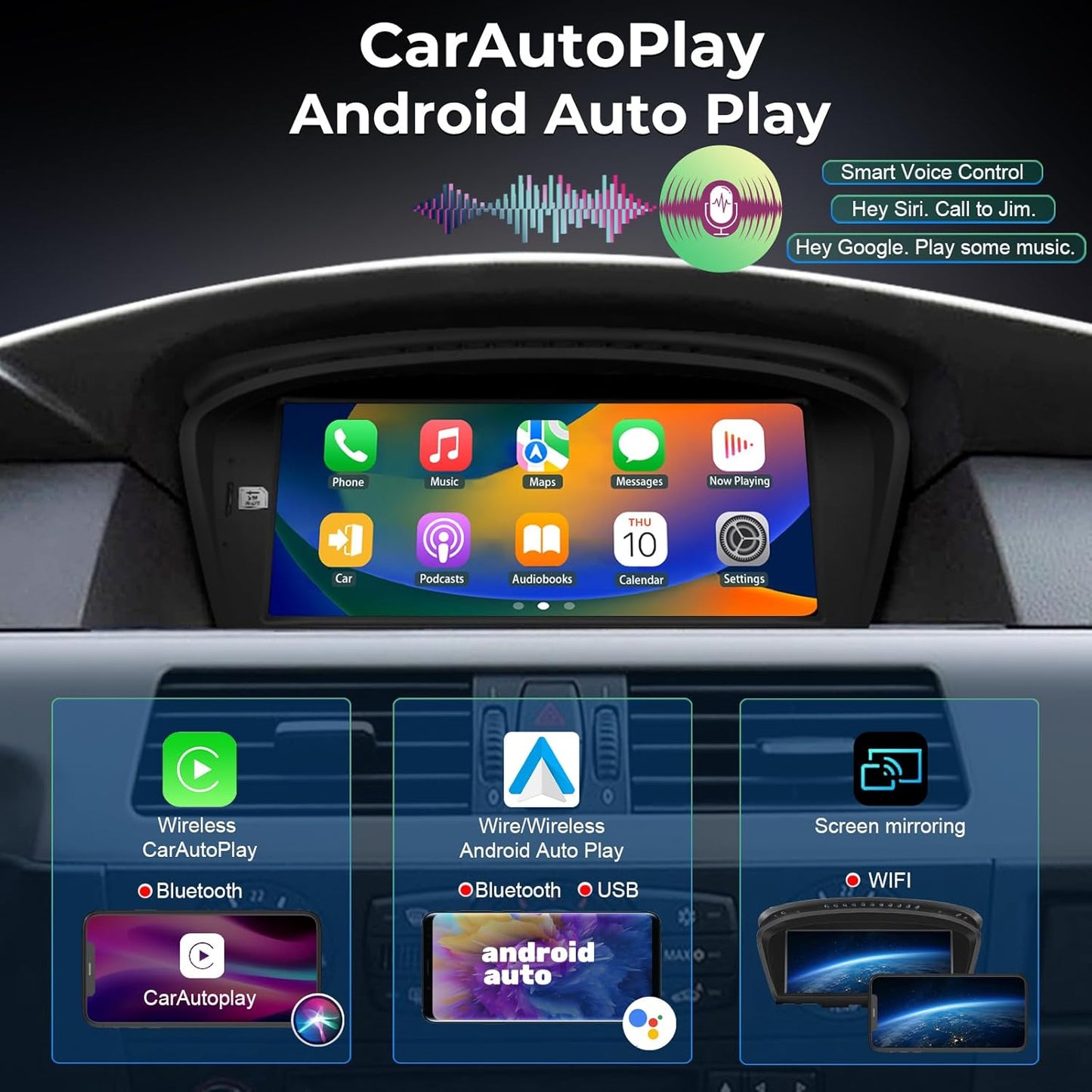 Android 14 Autoradio – Android Navigatiesysteem – Multimedia Speler – Auto Entertainment – Touchscreen Radio – 8,8 Inch IPS Display – Qualcomm Octa-Core Processor 4GB+64GB