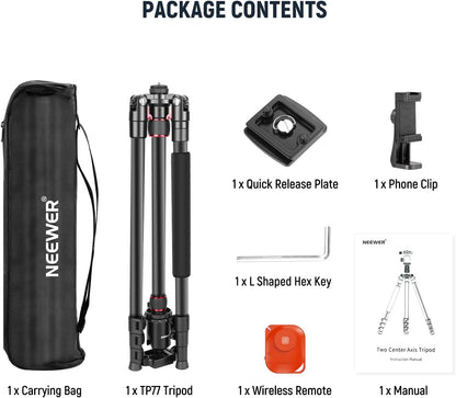 Camerastatief – Fotostatief – Videostatief – Reisstatief – Monopod – Met Telefoonhouder – 360° Kogelkop