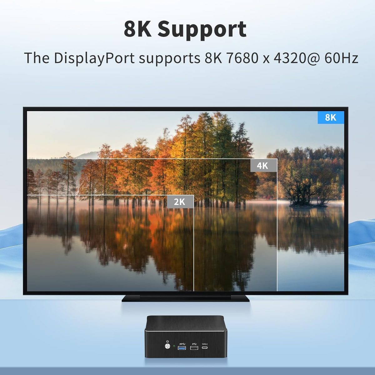 Mini PC i9, 16GB DDR5 RAM, 1TB PCIE 4.0 SSD met Core i9-12900H (tot 5,0 GHz) Desktop Computer, 1x HDMI, 1x DisplayPort, 1x USB4.0, 8K, 2,5G LAN, WiFi 6e, Windows 11 Pro