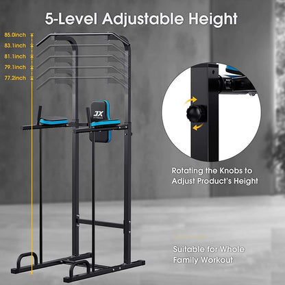 JX Fitness Power Tower Multifunctional Fitness Training Device with Pull-Up Bar for Push-ups, Pull-Ups, Dips, Abdominal Training - QUORE