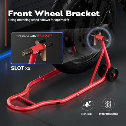 SPECSTAR Motorfietsstandaards 400kg Capaciteit Voor en Achterwielen Liftcombinatie met U+L Verstelbare Swingarmspoel Zware Paddock