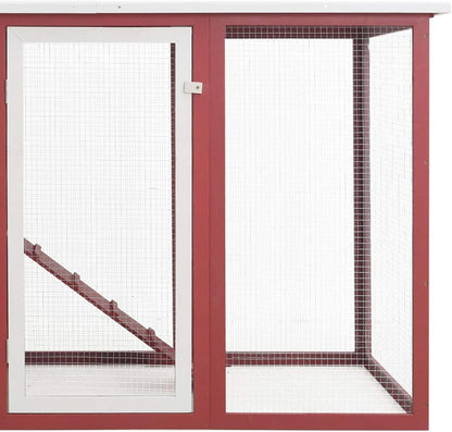 Tidyard Chicken Coop for Chickens Made of Wood with 1 Breeding House, Cage, Chicken, 202 x 75 x 98 cm - QUORE