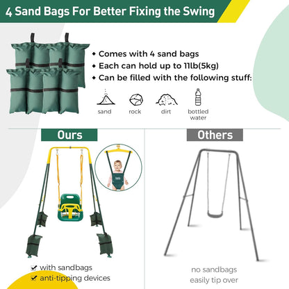FUNLIO 2-in-1 schommelset voor jumper, groen