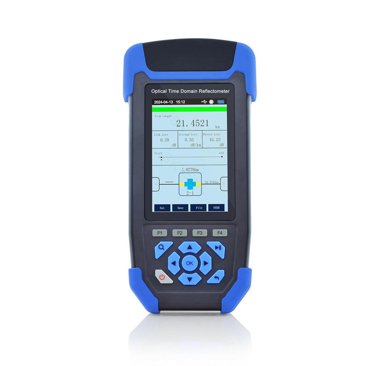 1310nm/24dB+1550nm/22dB Glasvezel OTDR met OPM+OLS+VFL+Evenementen Kaart+Verlies Test+RJ45-lijnsequencer+RJ45-kabeltracer SM Vezel Tester Compatibel met APC&UPC SC+FC+ST+LC-SS303T-2A1