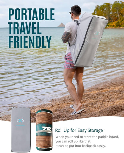 <font dir="auto" style="vertical-align: inherit;"><font dir="auto" style="vertical-align: inherit;">        ZLX Inflatable SUP 10'6" Paddleboard for Adults – Non-Slip Stable Deck, Unique Center Fin, Includes Premium Accessories, Suitable for Beginners and