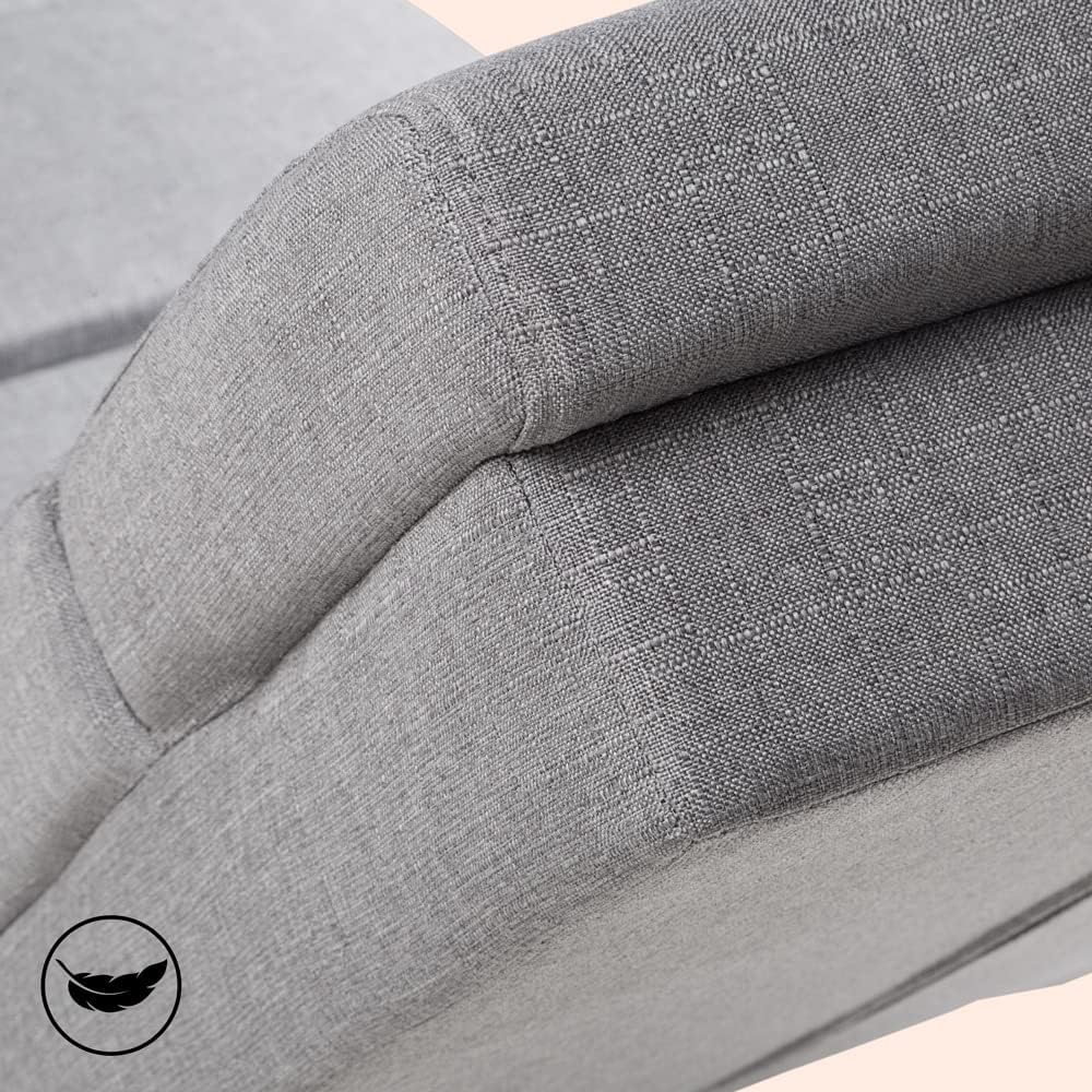 Casaria® Relax Chair XXL London 186 x 89 x 55 cm Ergonomic Fabric Lined 180 kg Load Capacity Living Room Office Indoor Chaise Longue Relax Chair Reclining Chair Grey - QUORE