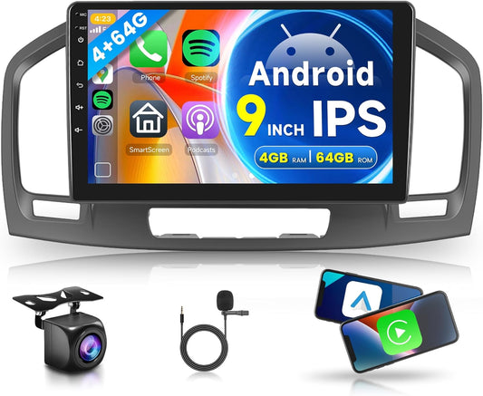 Autoradio – 2-DIN Radio – Draadloze CarPlay – Android Auto – GPS Navigatie – 9 Inch Touchscreen – 4G Internet & 64GB Opslag