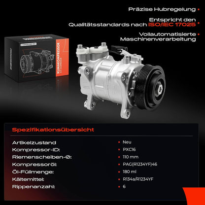 Frankberg Airconditioning Compressor Airconditioning Magnetische koppeling Compressor voor airconditioning Vervanging # 64525A58A56