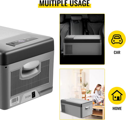 VEVOR Draagbare Vriezer Mini Koelkast Elektrische Koeler Auto Koeler 15 L 98 x 320 x 260 mm Koeler Elektrische 20 ℃ 10 ℃ Compressor Koeler Auto Vrachtwagen Boot Camper Kamperen grijs