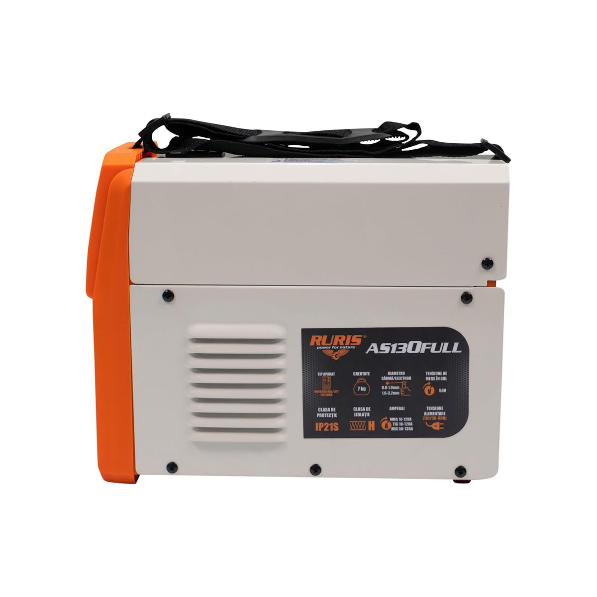 RURIS AS130FULL Welding Machine MMA/MIG/TIG + Accessoires: masker, hammer/borstel, elektroden, magneet, gloves, Solar Welding Helmet, Apron, 0,8 mm Welding Wire.
