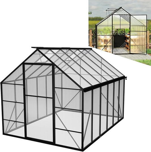 Kweekkas – Tuinkas – Serre – Plantenkas – Aluminium Frame – 310 x 250 x 205 cm – Weerbestendig Met Ventilatie – Schuifdeur En Fundering