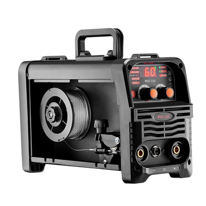 VEVOR MIG Welding Machine, 130A Synergistic MIG Welding Machine, 3-in-1 Flux Core MIG/MMA/Lift TIG Multiprocess Laser, with IGBT Inverter Technology and Digital Display Screen