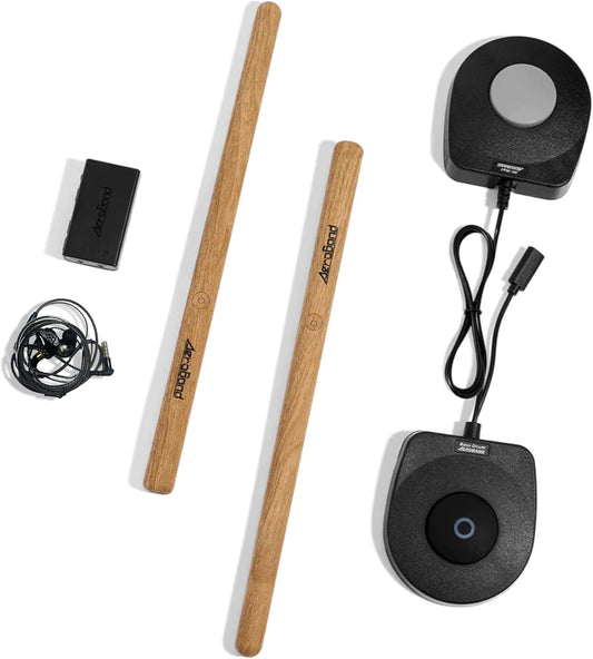 Elektronische Luchtdrumset 2025 Versie – Air Drum – Drumoefen Set – Drumsticks En Pedalen – Draagbare Drumset – Compact En Stil – Bluetooth En USB MIDI