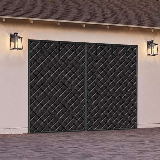 Garage Magnetisch thermisch geïsoleerd deurgordijn, garagedeurgordijnen, koud en waterdicht, winddicht en warmte-isolerend, Oxford stof, deurscherm isolatie afdekking voor de winter (zwart, 490 x 215