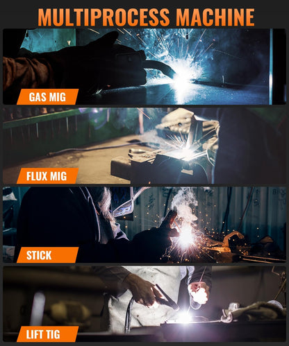 HITBOX 5-in-1 MIG Lasapparaat, 250A, Gasloos MIG/MAG/MIX MIG/MMA/LIFT TIG, voor Aluminium, MIG MAG Lasmachine (MIG250DP)