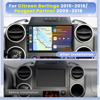 Android 15 Autoradio – Multimedia Systeem – Navigatie Unit – Touchscreen Radio – Bluetooth Autoradio – 9" IPS Scherm – 8-Core 4GB RAM 64GB Opslag