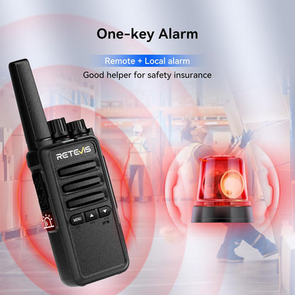 Retevis RT668B Portofoon met Oortje, PMR446, USB-C, 16 Kanalen, Oplaadbare Portofoon voor Beveiliging, Restaurants, Magazijnen (10 Stuks)