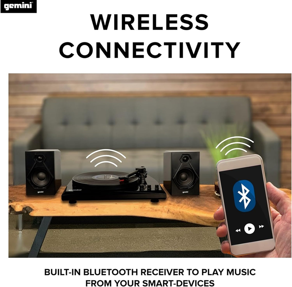 Gemini TT-900BB Platenspeler met geluidssysteem, bluetooth, compleet systeem