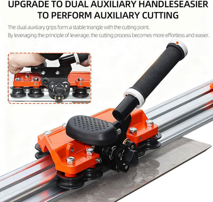 Handmatige tegelsnijder, draagbaar, 2,0 m – tegelsnijder steen 12 mm max – vierkant met 3 messen voor tegels/keramiek – complete set railsnijder 100/200 cm