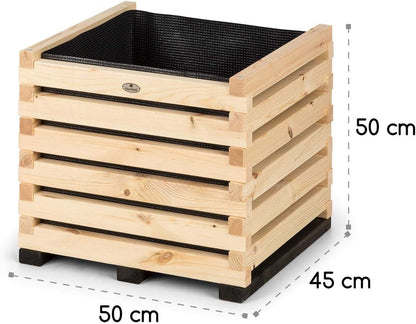 Blumfeldt Modu Grow - Raised Bed & Trellis Set Planter Flower Box with Trellis Climbing Aid Solid and Durable Pine Wood, 50 x 151 x 50 cm (WxHxD), Pine - QUORE