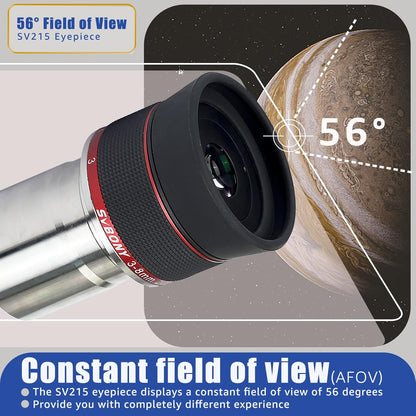 Svbony SV215 Planetaire Zoom Telescoop Oculair 3-8mm, 1.25inch Parfocale 56 Graden Constante AFOV, voor Korte Focus Telescoop OTA Hoge Vergroting Lunar Planetaire Observaties