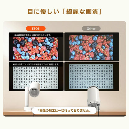 ETOE Starfish Mini Beamer, Android TV 11.0, ondersteunt 4K, automatische keystone-correctie, 150 inch, individuele touch-nachtlichtfunctie met veelkleurig licht, ondersteunt Chromecast, AirPlay,
