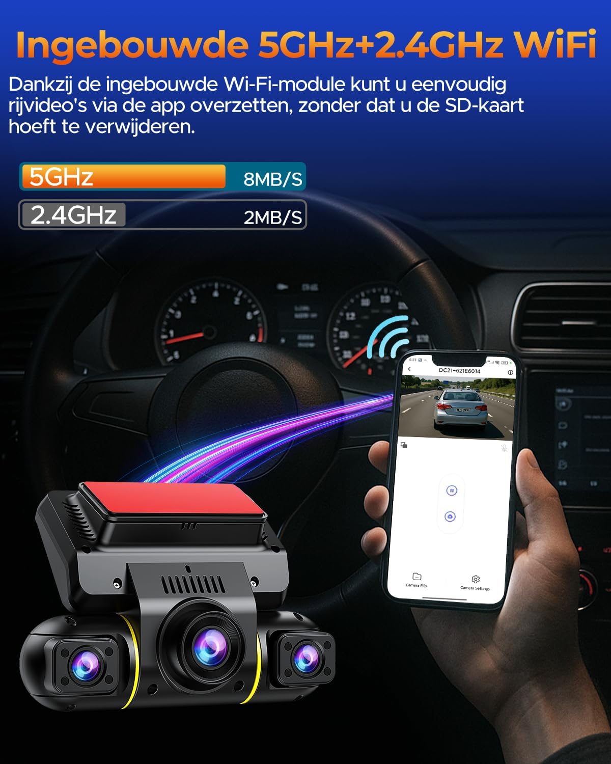 4-Kanaals Dashcam Auto – Autocamera – Auto Camera – Camera Auto – 360° Dashcam – 1080P Opname – WiFi & App-bediening