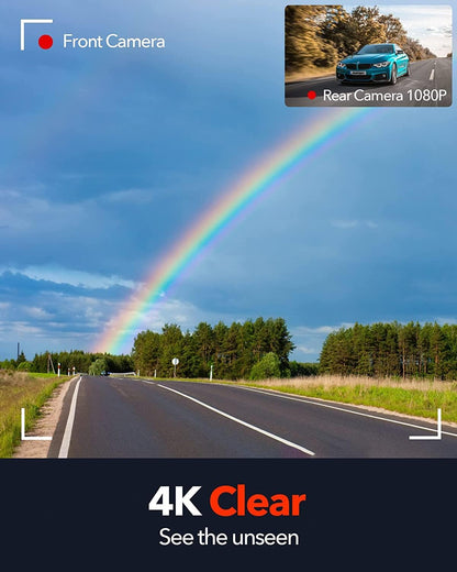 Dashcam – Autocamera – Dashboardcamera – Auto Camera – Rijcamera – Voor- En Achtercamera 4K/1080P – 5,8 GHz WiFi En GPS