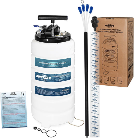 Olieafzuiger – Vloeistofafzuiger – Olieafzuigpomp – Afzuigpomp – 15 Liter Handmatig En Pneumatisch – Vacuümveiligheidsklep – Slang Tot 1,3 Meter