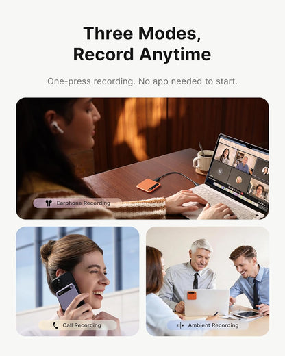 Digitaal dicteerapparaat met AI-samenvatting – dictafoon – voicerecorder – audiorecorder – opnameapparaat – AI-transcriptie in 145 talen – 64 GB geheugen en 3 opnamemodi