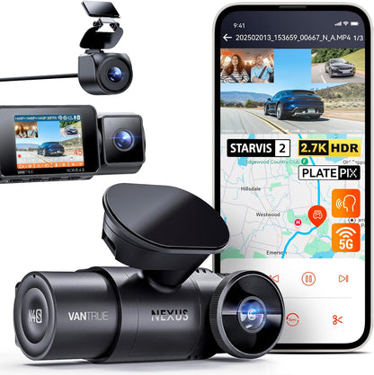Driekanaals Dashcam – Dashcam Auto – Autocamera – Auto Camera – Voor- En Achtercamera – 2,7K + 2,5K + 2,5K – WiFi, GPS En Infrarood Nachtzicht