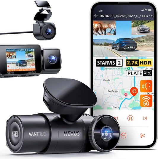 Driekanaals Dashcam – Dashcam Auto – Autocamera – Auto Camera – Voor- En Achtercamera – 2,7K + 2,5K + 2,5K – WiFi, GPS En Infrarood Nachtzicht