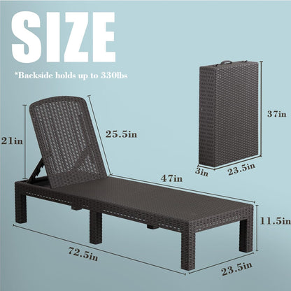 RAPTAVIS Outdoor Lounge stoel,Pool Chaise Lounge Waterdichte ligstoelen,Mokka