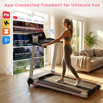 Loopband – Inklapbare Loopband – Hardloopband – Treadmill – Walking Pad – 12 Programma’s & Hartslagmeter – Draadloos Opladen & 10% Handmatige Helling