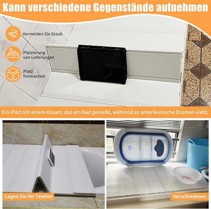 Badkuipafdekking – Badkuipplank – Badplank – Badafdekking – Badkuipdeksel – Waterdicht Pvc – Opvouwbaar, 80 x 165 x 1,2 cm