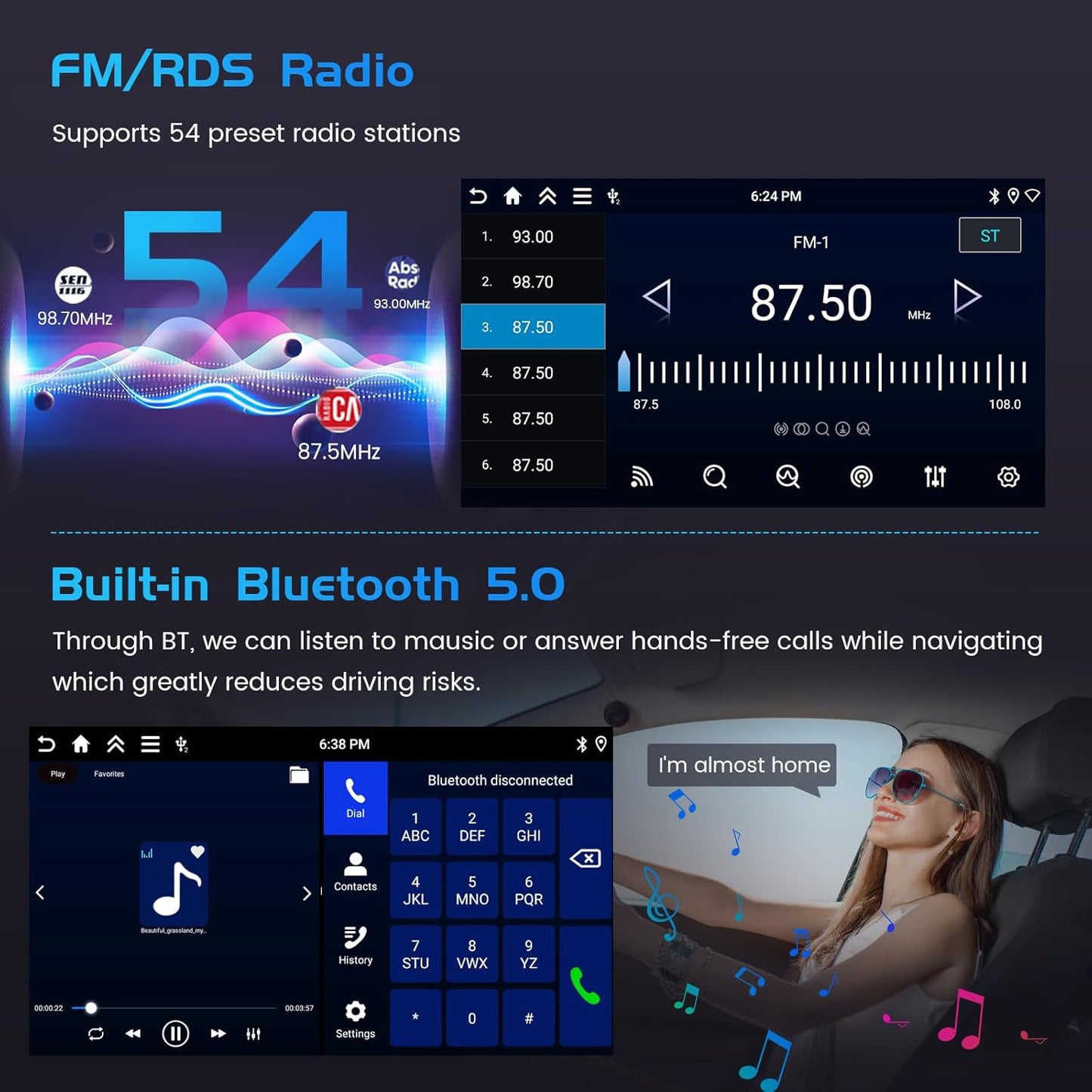 Autoradio – Multimediasysteem – Navigatiesysteem – Infotainmentscherm – Multimediascherm – Geschikt Voor Auto’s 2015-2020 – 9 Inch In-Cell Touchscreen – 4GB RAM + 64GB Opslag