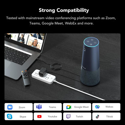 NEARITY C45 2K Webcam voor videoconferenties met luidspreker en microfoon, all-in-one videocamera met ruisonderdrukking, FHD 5X Zoom AI Auto-Framing Plug-and-Play voor Zoom/Teams/Google Meet