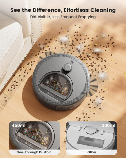 Lefant M330 Pro Robotstofzuiger en Dweilrobot Met 3-In-1 Mapping, Dtof-Navigatie, 5000Pa, Diameter 28 Cm, Obstakelvermijding Psd 190°, App/Alexa/i Watch, Ideaal Voor Haren M